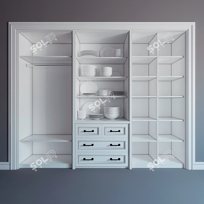 Custom-Built Wardrobe: 2600mm x 3200mm x 600mm 3D model image 3