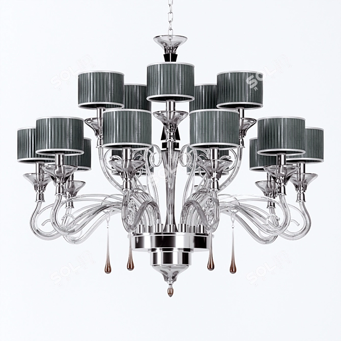 Jago Royal NCS 437 Arg - Elegant 15-Light Ceiling Fixture 3D model image 1