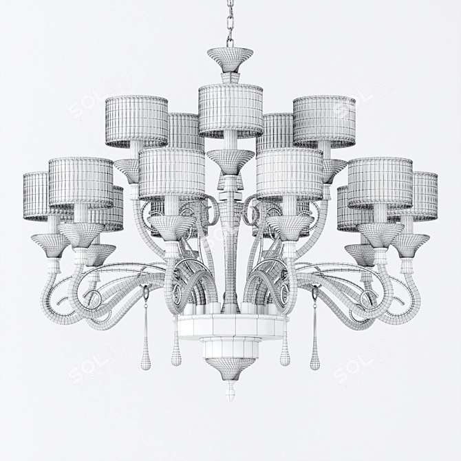 Jago Royal NCS 437 Arg - Elegant 15-Light Ceiling Fixture 3D model image 2