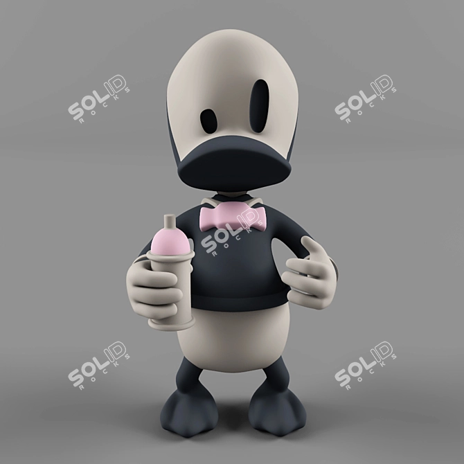 Quirky Capduck Vinyl Toy 3D model image 3