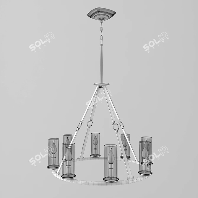 Dakota 8lt Chandelier: Antique Elegance 3D model image 2