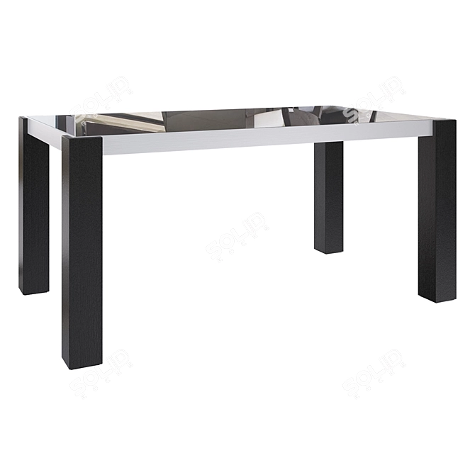 Modern Italian Dining Table in Venge Finish 3D model image 1