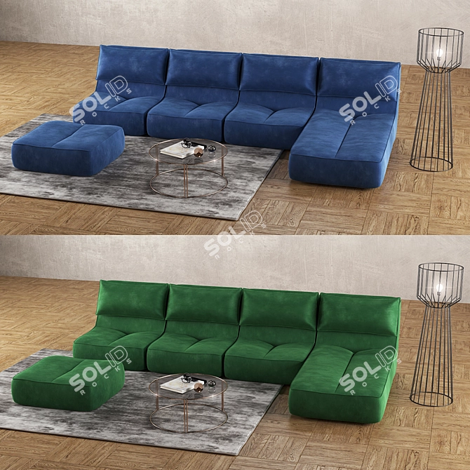 VOSART PONTOS: Stylish 3-Seater Sofa 3D model image 3