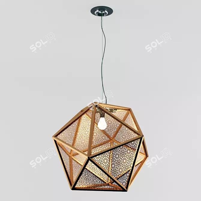 Elegant Islamic Pendant Lamp 3D model image 1