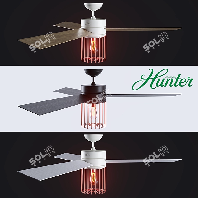 Modern Ronan Ceiling Fan 3D model image 1