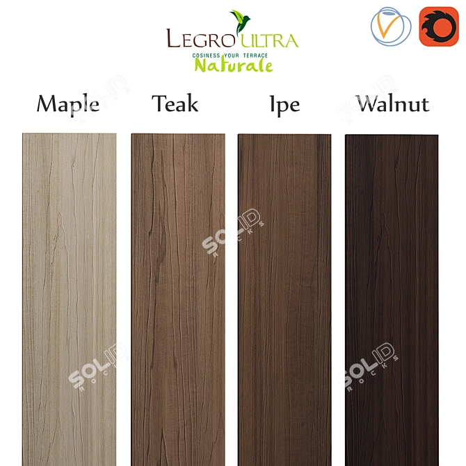 Legro Ultra Natural Slip Decking - Premium Outdoor Flooring 3D model image 1