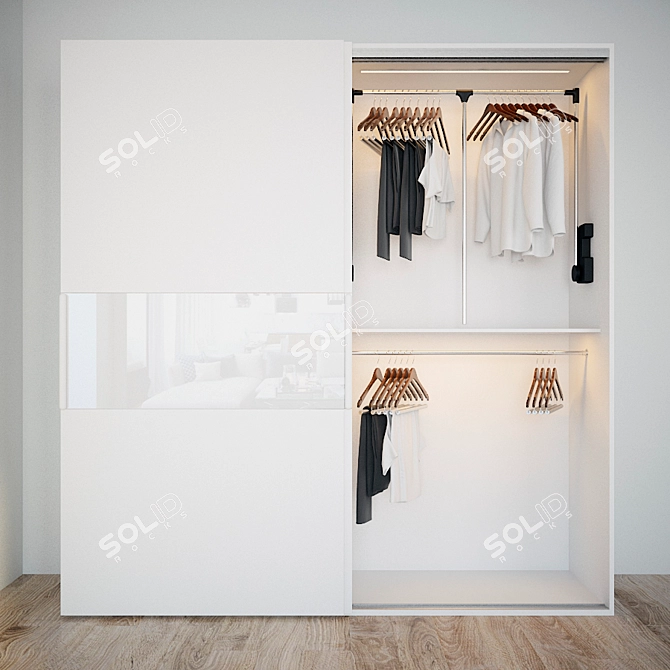 Mebelux Netto Wardrobe 240-60-250 3D model image 1