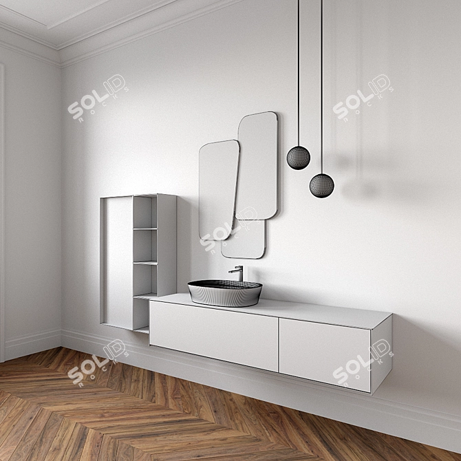 Enea Modern Bathroom Set 3D model image 2