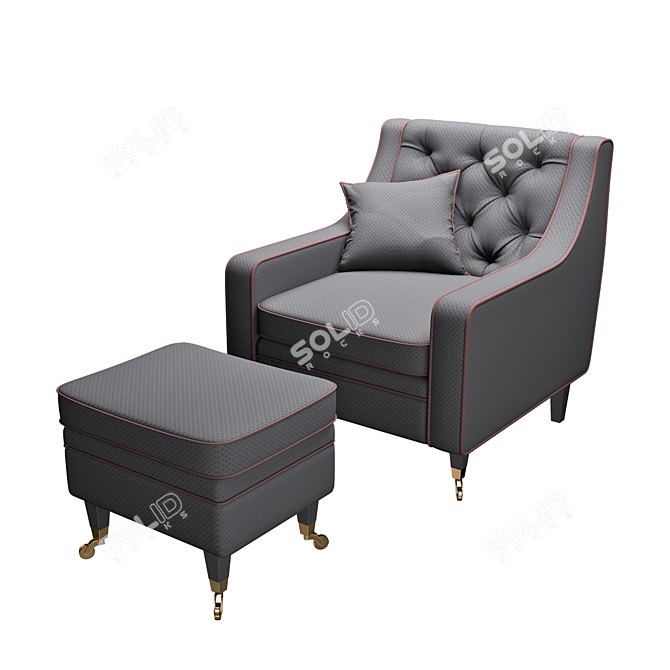 Elegant Brera Armchair: Timeless Comfort 3D model image 2