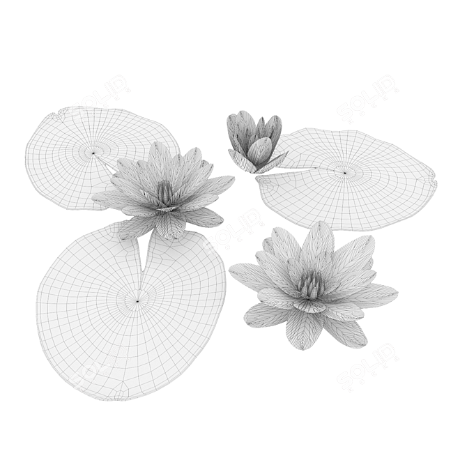 Water Lily Sculpture- Handmade for Fisherman's Hut Scene 3D model image 2