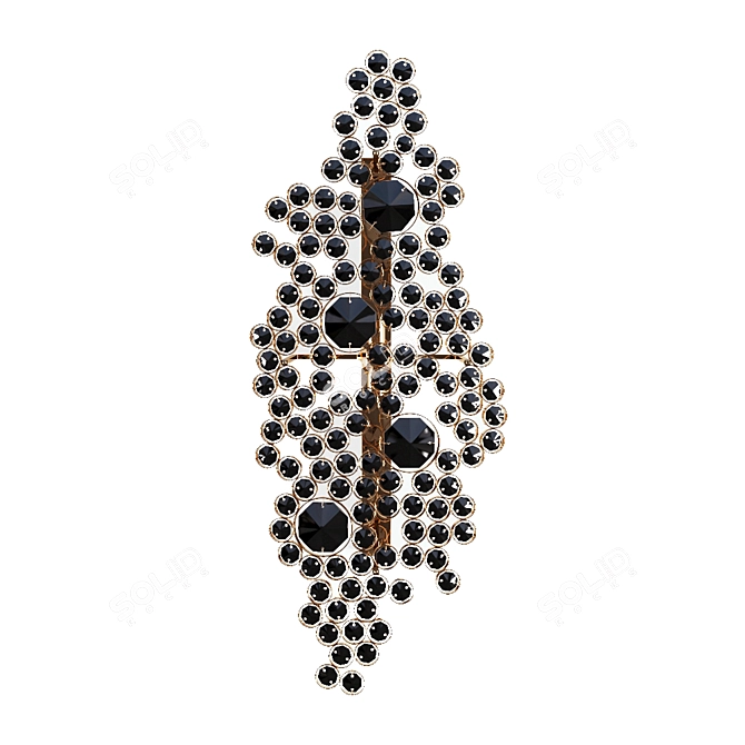 Sleek ETERNITY Sconce with Black Crystals 3D model image 2