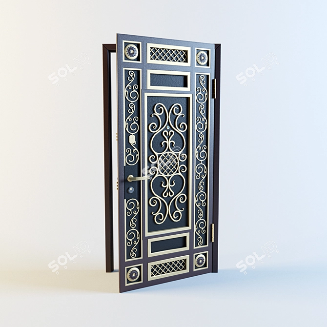 Title: "Uzkovka" Metal Entrance Door - 900 x 2050mm 3D model image 1