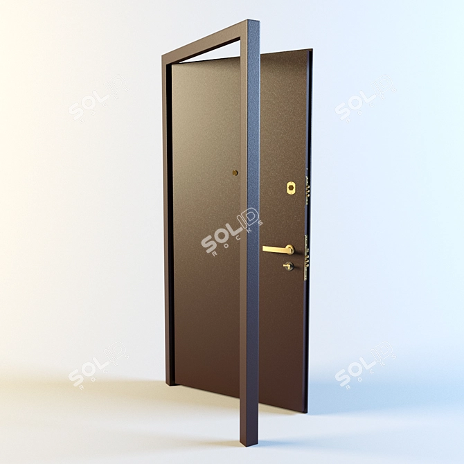 Modern Metal Entrance Door - "Uzkovka 3D model image 2