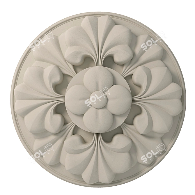 Romanesque Boss Rosette: Classic Ornamental Accent 3D model image 2