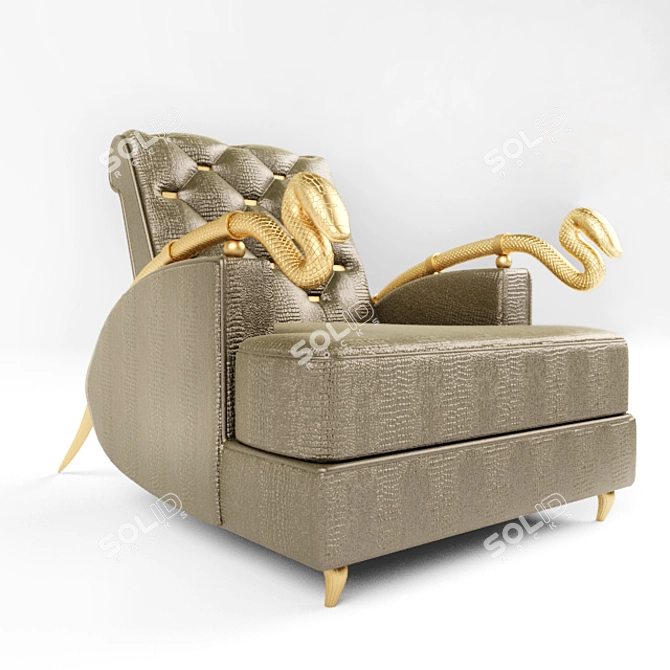 Serpentine Elegance: Roberto Cavalli Snake Chair 3D model image 1