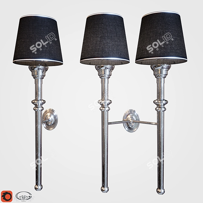 Elegant Gaia Chrome Wall Lamp 3D model image 1