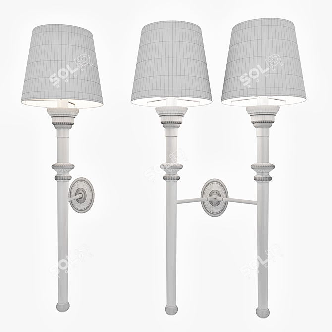 Elegant Gaia Chrome Wall Lamp 3D model image 2