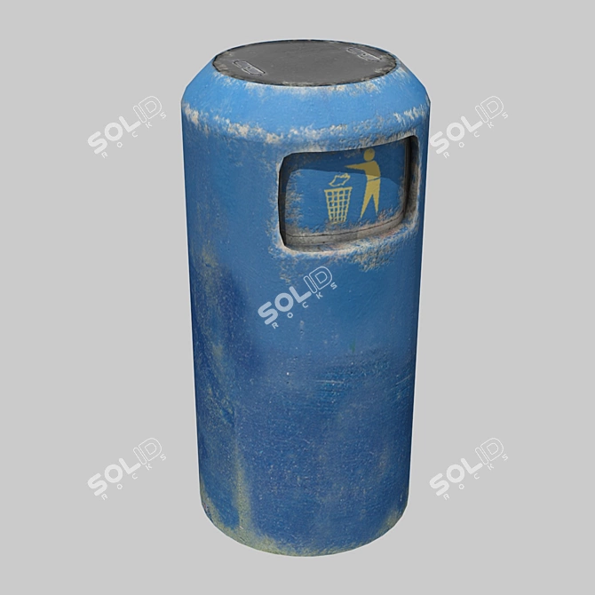 Euro Trash Can: Stylish, Convenient & Functional 3D model image 1