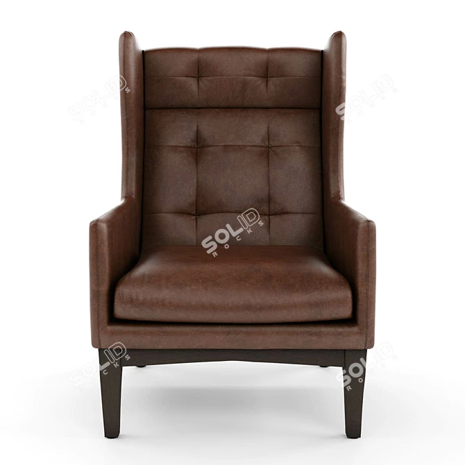 West Elm James Harrison Leather Wing Chair 3D model image 2