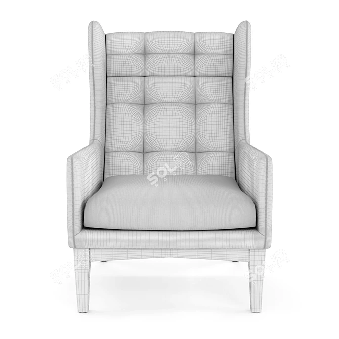 West Elm James Harrison Leather Wing Chair 3D model image 3