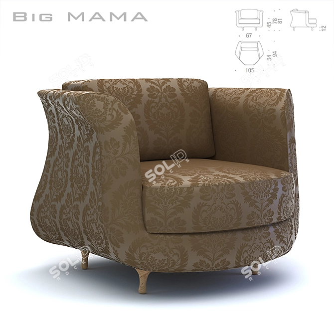 Morosho BIG MAMA Armchair 3D model image 1