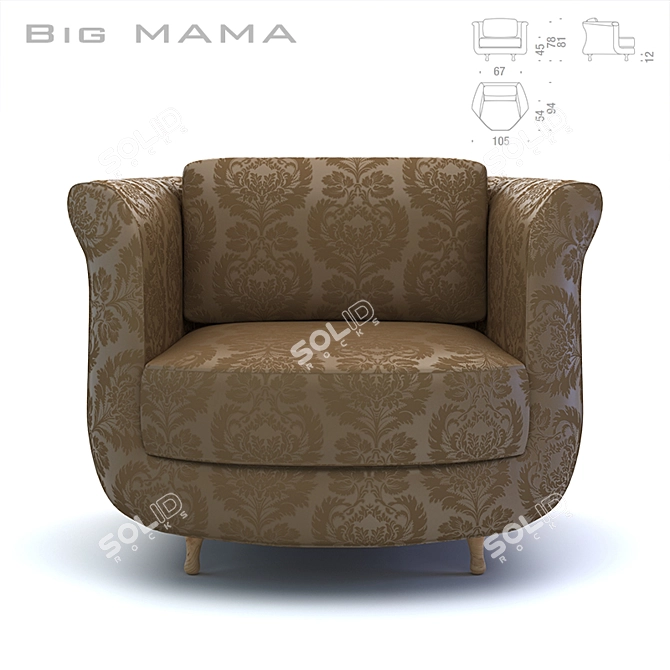 Morosho BIG MAMA Armchair 3D model image 2