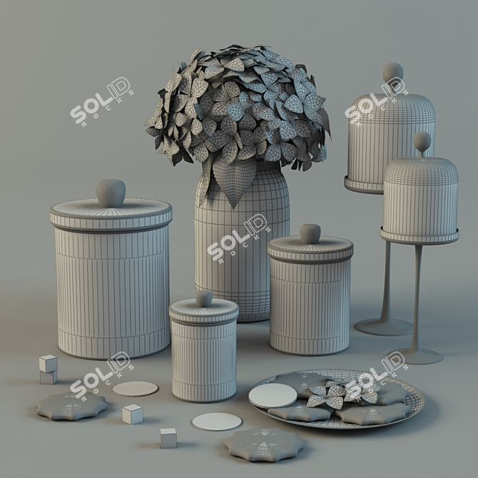 Hydrangea Kitchen Set 3D model image 2