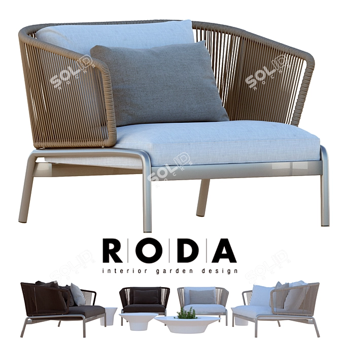 RODA SPOOL Outdoor Sofa - Stylish and Comfortable 3D model image 1