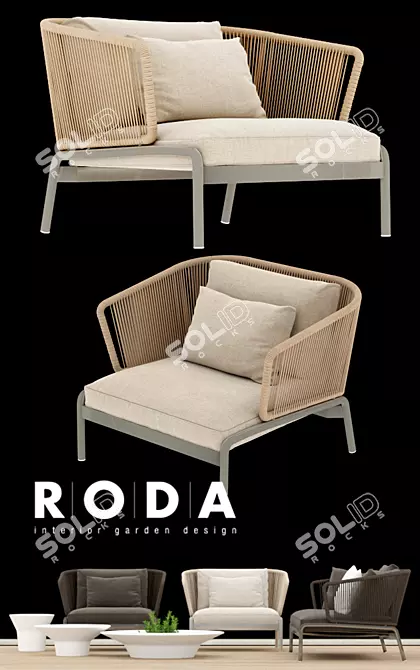 RODA SPOOL Outdoor Sofa - Stylish and Comfortable 3D model image 2