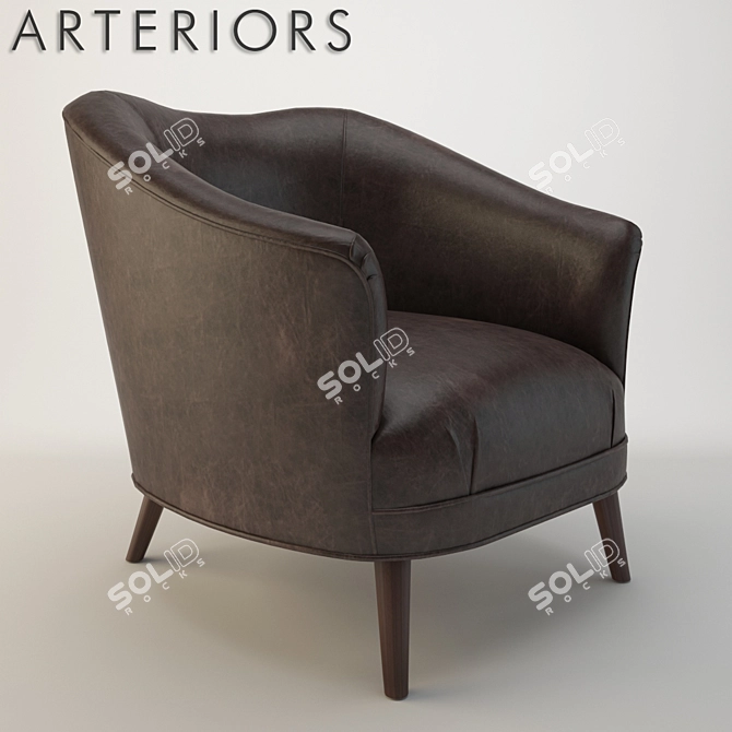 Arteriors Duprey Armchair: Mid-century Elegance 3D model image 1