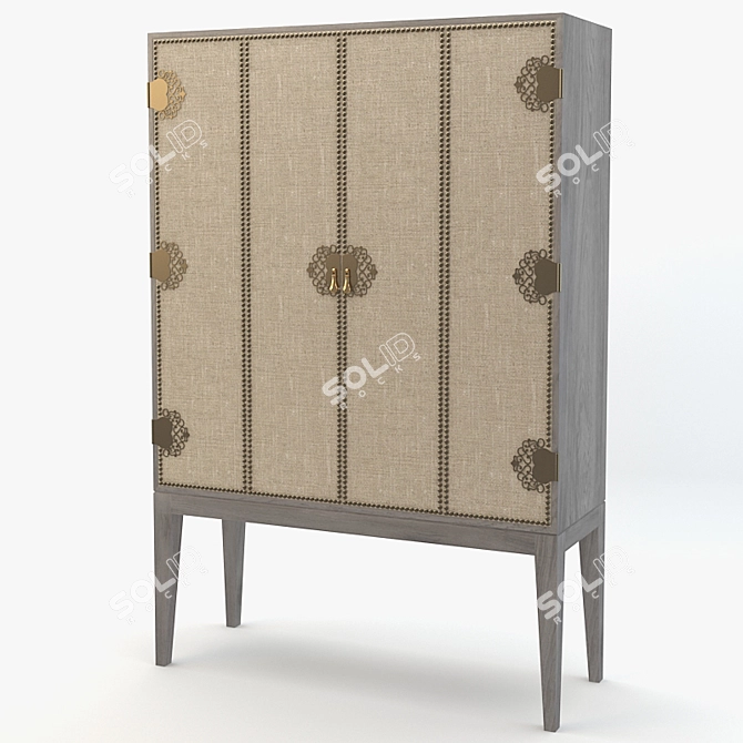 Sleek Arteriors Chelsey Cabinet 3D model image 1