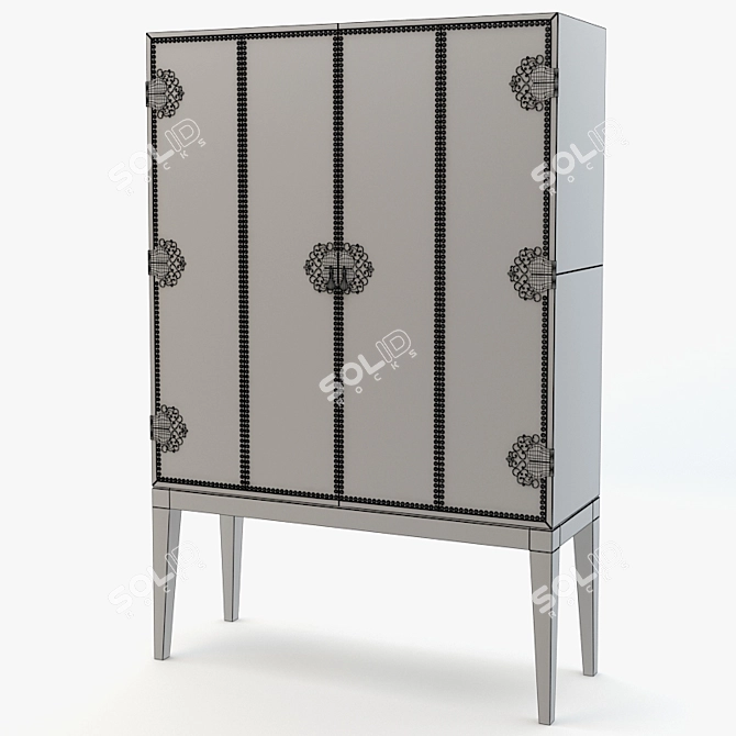 Sleek Arteriors Chelsey Cabinet 3D model image 2