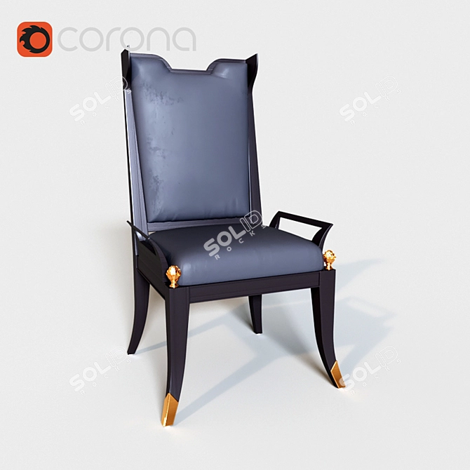 Elegant Upholstered Dining Chair 3D model image 2