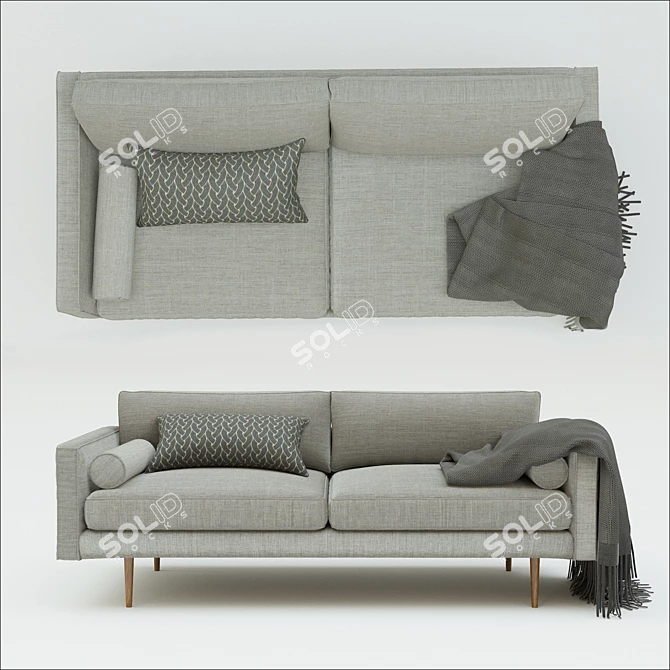 Monroe Mid-Century Sofa: Sleek and Timeless 3D model image 2