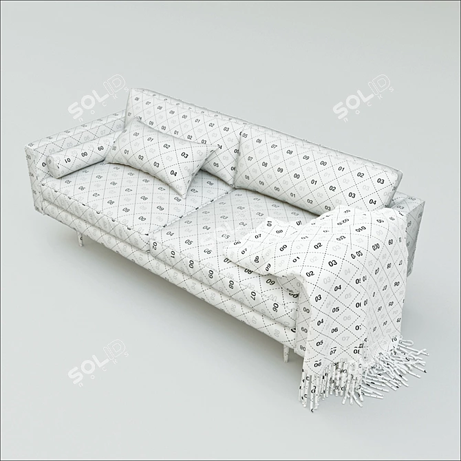 Monroe Mid-Century Sofa: Sleek and Timeless 3D model image 3