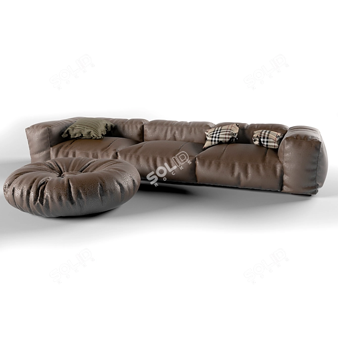 Elegant Italian Henge S-Perla Sofa 3D model image 2