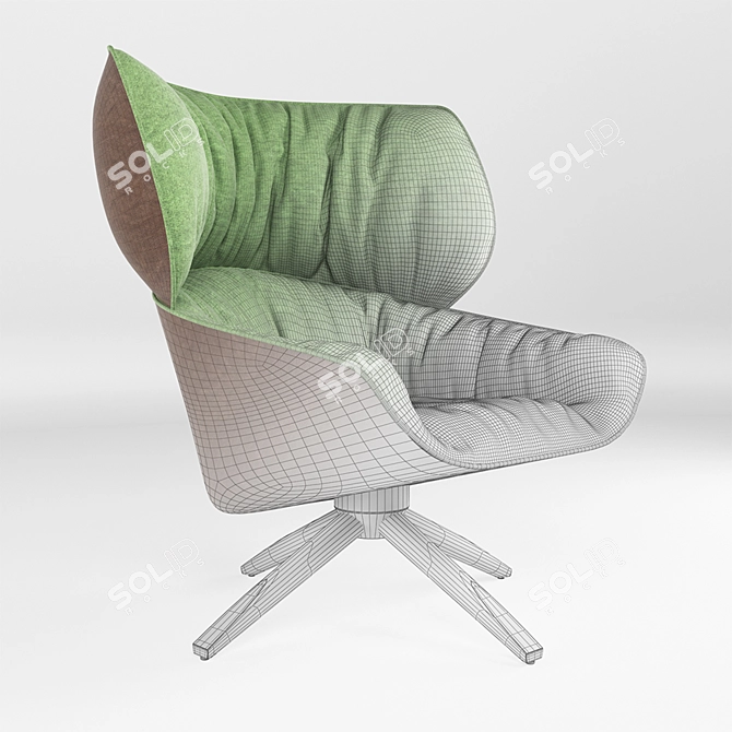 Elegant TABANO Executive Armchair 3D model image 2