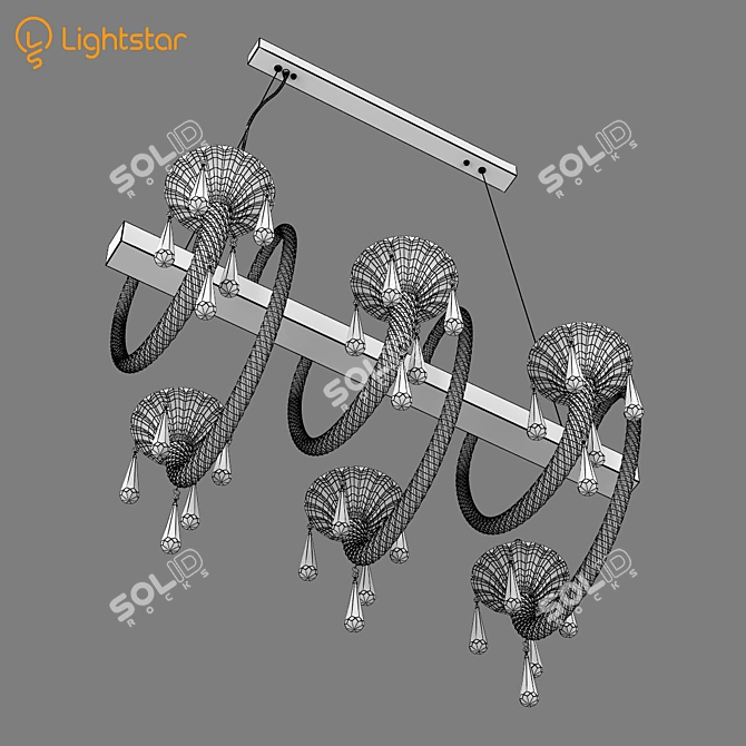 Elegant Corno Lightstar Pendant 3D model image 3