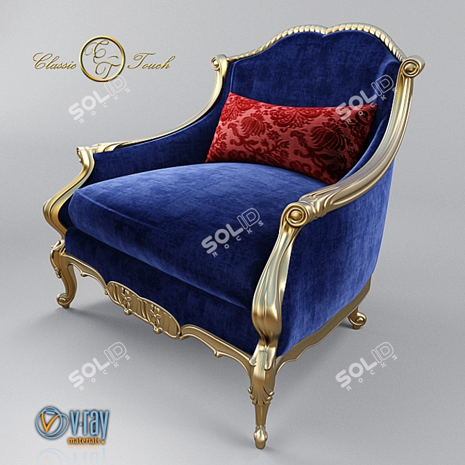 Blue Bliss Armchair 3D model image 1