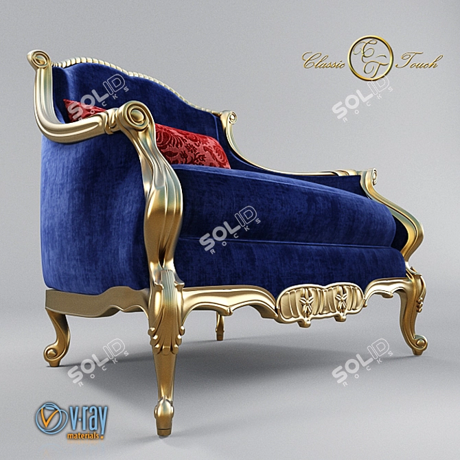 Blue Bliss Armchair 3D model image 2
