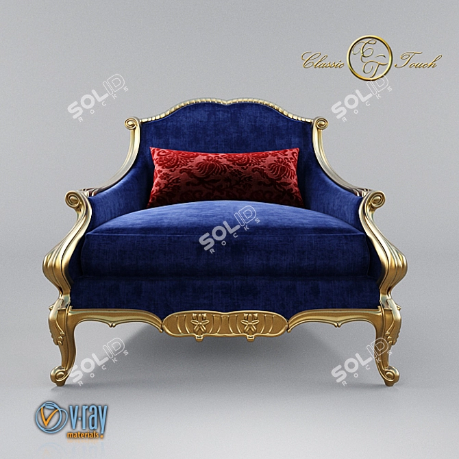 Blue Bliss Armchair 3D model image 3