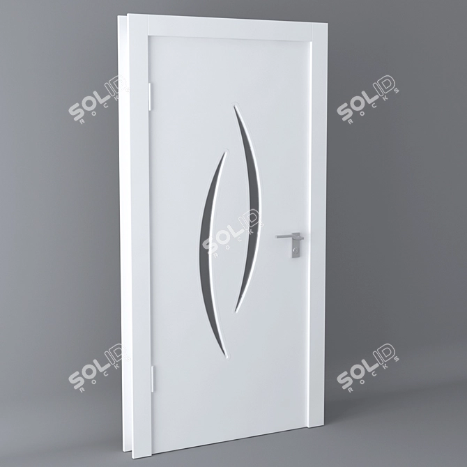 Sleek White Door - Modern Elegance 3D model image 2