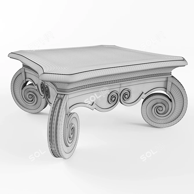 Rhapsody Square Cocktail Table - Elegant and Innovative 3D model image 2