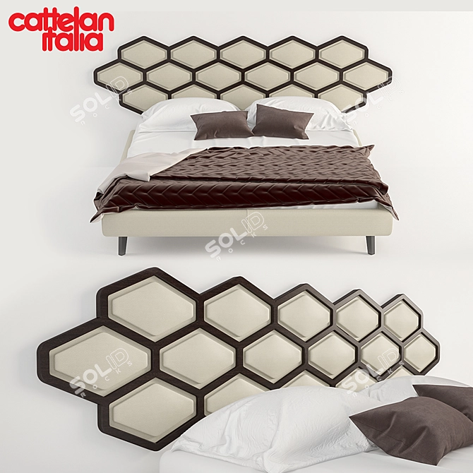 Italian Style: Cattelan Italia Thiago Bed 3D model image 1