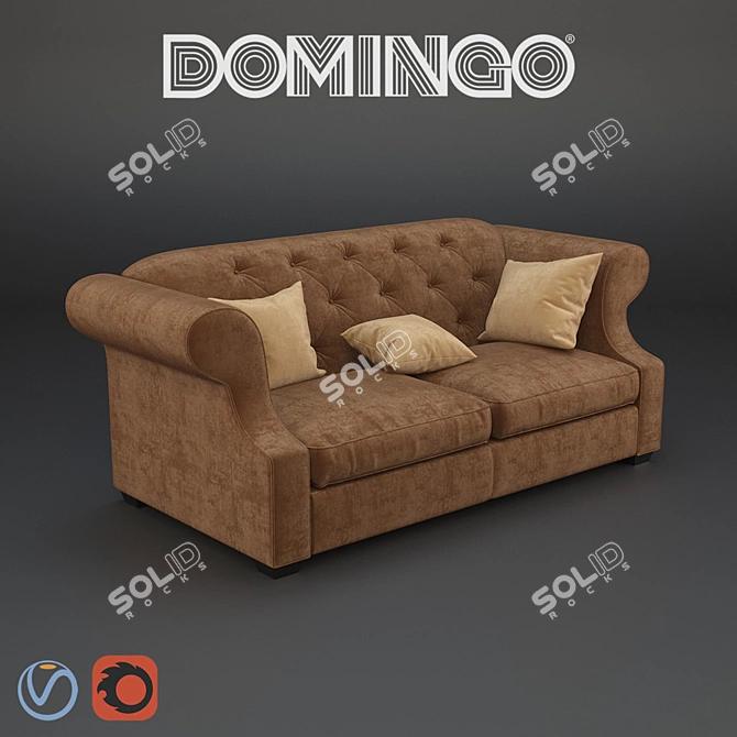 Classic Comfort: Domingo Benjamin Sofa 3D model image 1