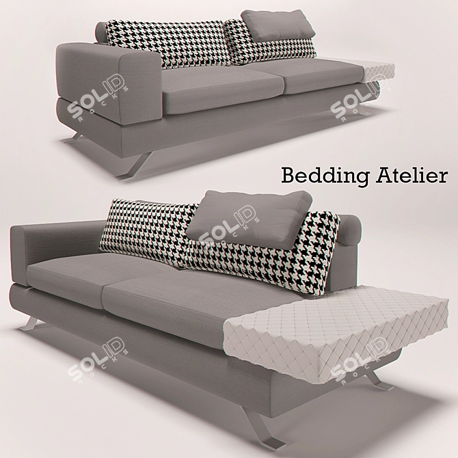 DayDream Modular Sofa: Glamorous Ar-Decco Bedding 3D model image 1