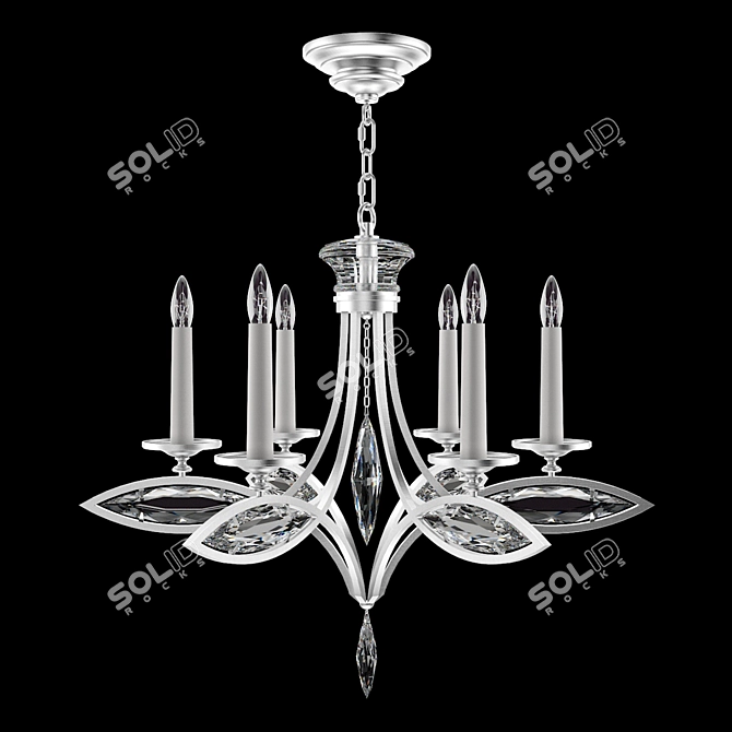 Marquise Platinized Chandelier, 843540-12 3D model image 1