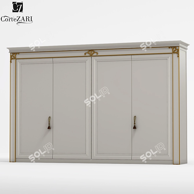 Elegant Clara Wardrobe 3D model image 1