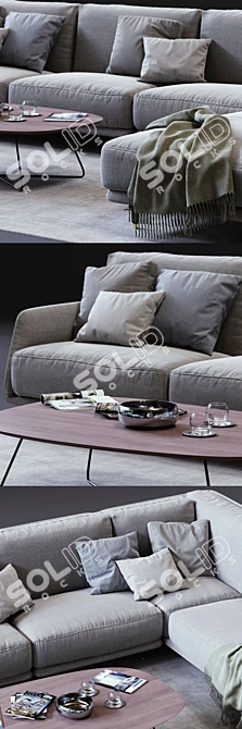 Ditre Italia ELLIOT: Luxury Corner Sofa Set 3D model image 2