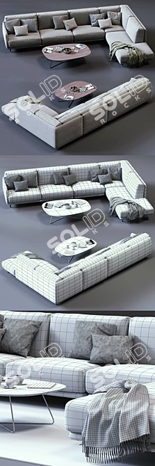 Ditre Italia ELLIOT: Luxury Corner Sofa Set 3D model image 3